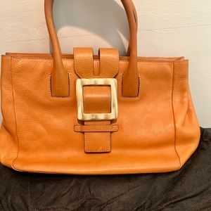 Adrienne Vitadini leather satchel.
